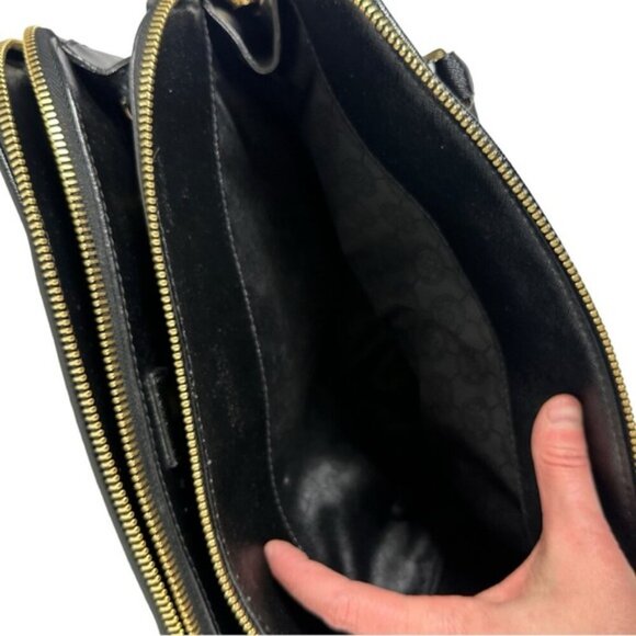 Michael Kors Reese Patent Saffiano Leather Bag Purse Black 30T4GEES3A Handbag - Picture 9 of 15